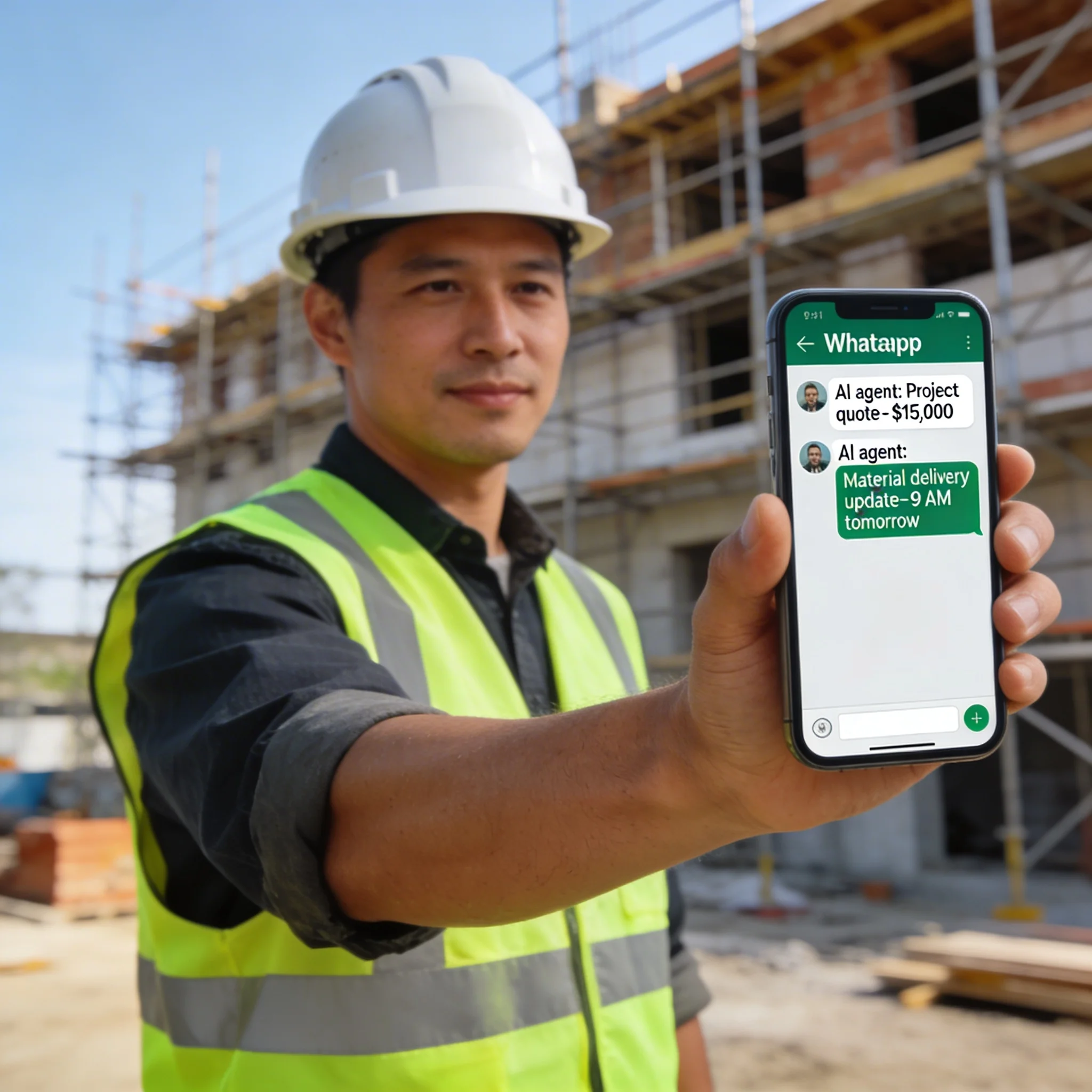 Agenti IA per imprese edili che gestiscono preventivi e aggiornamenti cantiere su WhatsApp