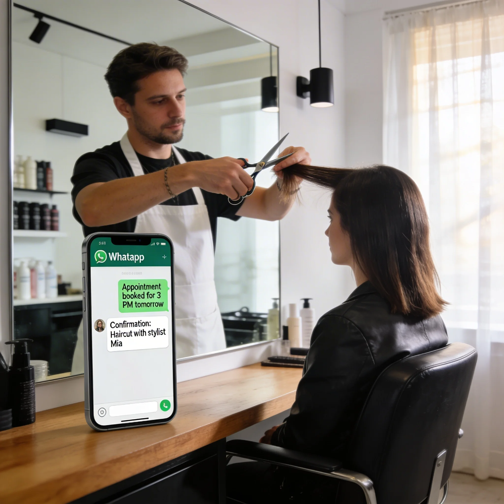AI agents for hair salons managing appointments and reminders on WhatsApp